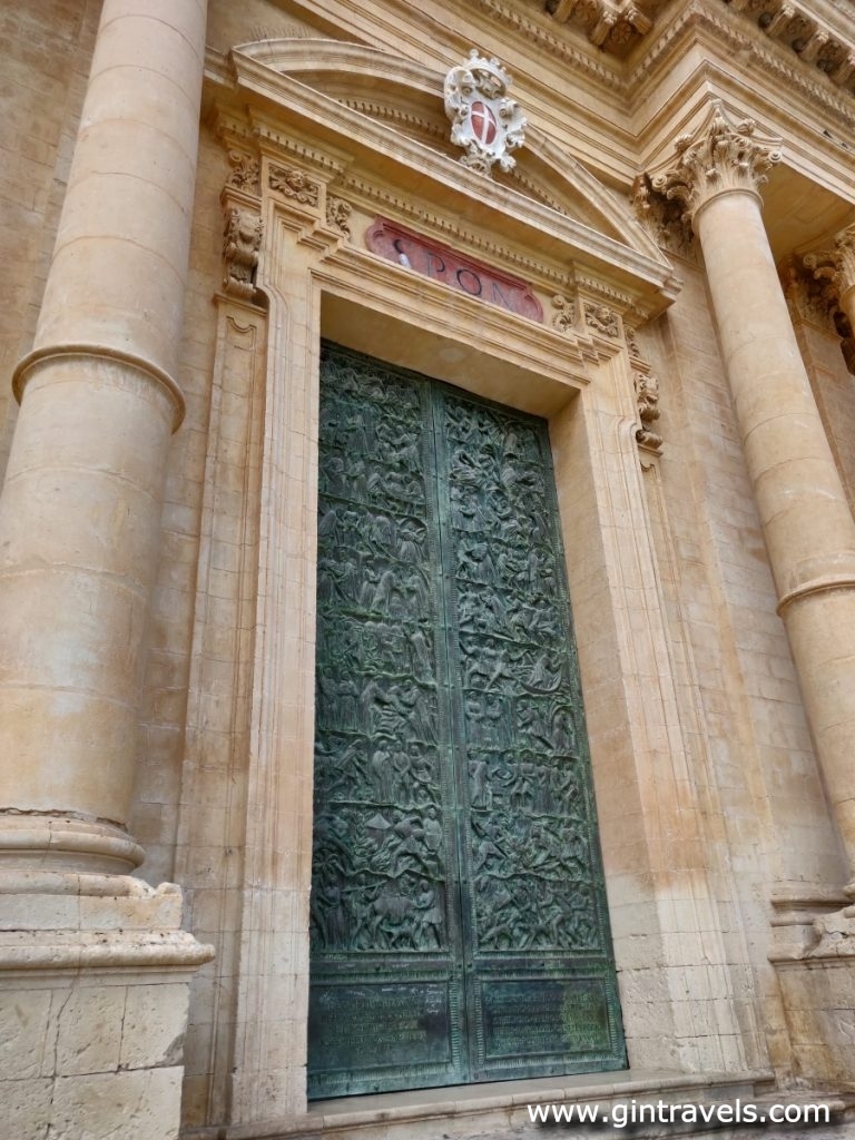 Noto Cathedral main entrance doors